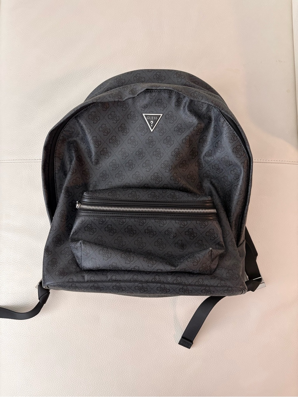 GUESS Black Monogram Logo Backpack